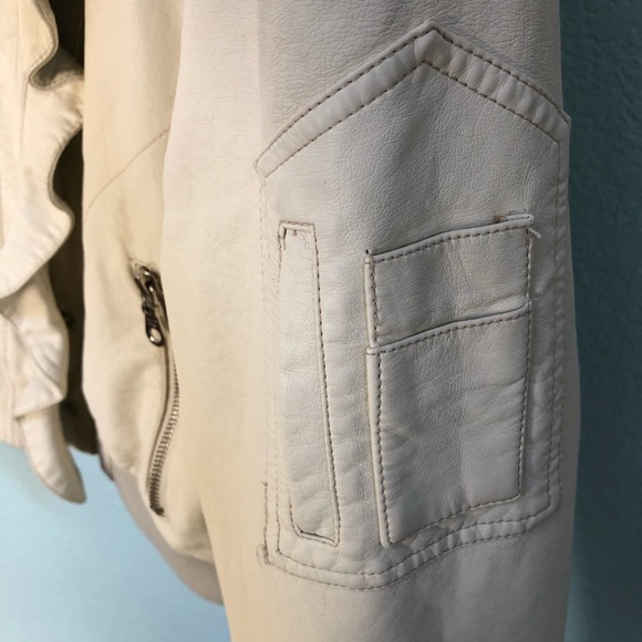 Members Only Ruffle Faux Leather Jacket - Picture 4 of 6